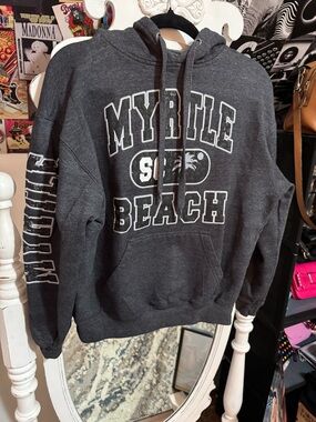 Women's Charcoal Gray Myrtle Beach Graphic Hoodie